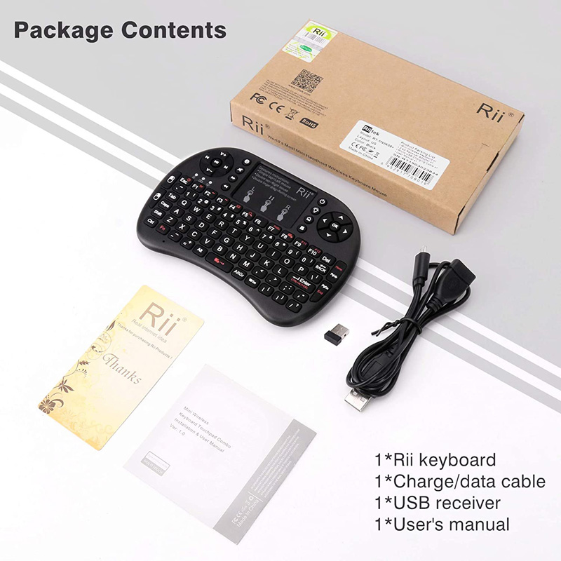  Rii i8+ Mini Bluetooth Keyboard with Touchpad＆QWERTY Keyboard,  Backlit Portable Wireless Keyboard for Smartphones  laptop/PC/Tablets/Windows/Mac/TV/Xbox/PS3/Raspberry Pi.Green : Electronics