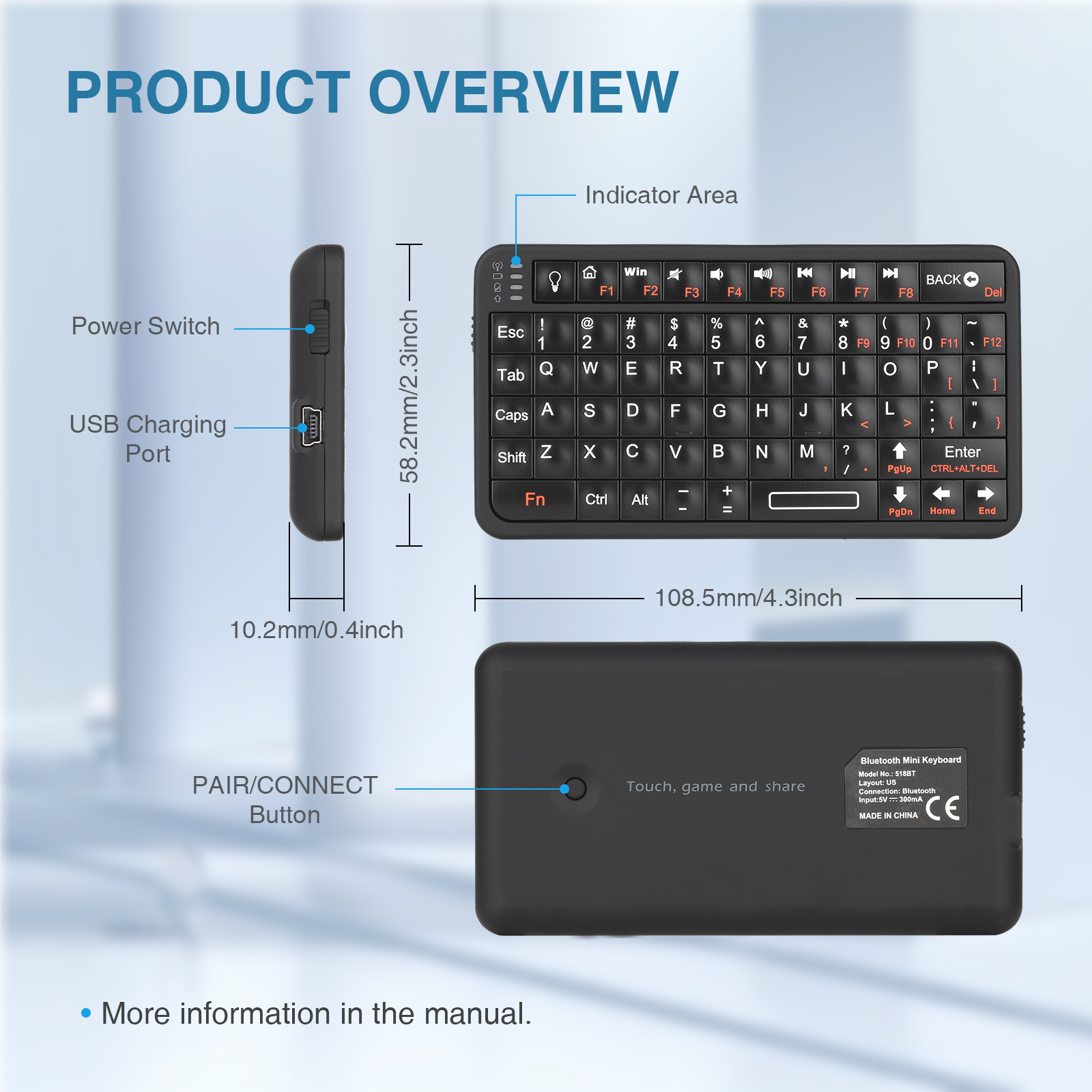 Rii Product X8- Mini Keyboard,wireless keyboard,bluetooth keyboard